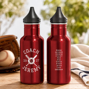 Botella De Agua Entrenador de béisbol personalizado Appreciation p