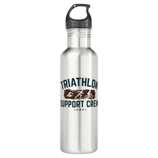 Botella De Agua Entrenador de Triathlon Support Crew Family (Anverso)