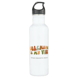Botella De Agua Entrenador Groovy y Retro es mi Vibe, entrenador