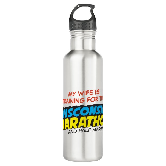 Botella De Agua Entrenamiento del maratón de Wisconsin (Anverso)