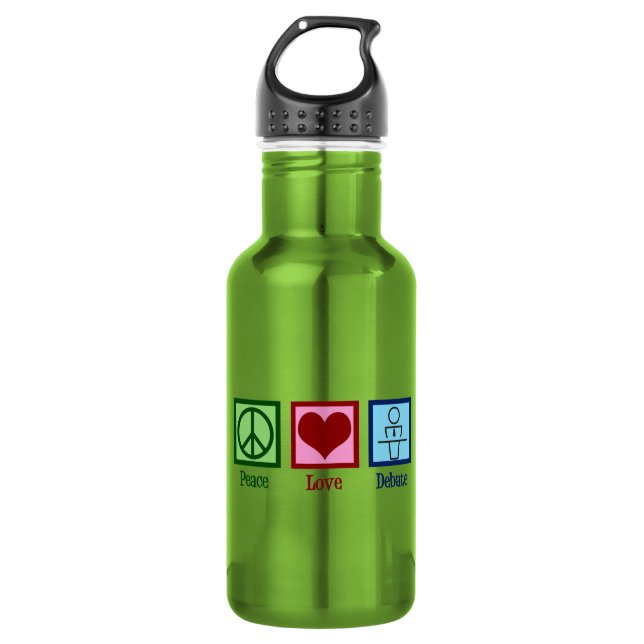 Botella De Agua Equipo de Debate Paz Amor (Anverso)