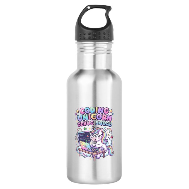 Botella De Agua Equipo de Depuración de Unicornio de Codificación  (Anverso)