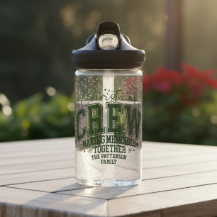Botella De Agua Equipo de Navidad Nombre Personalizado Familia Nav