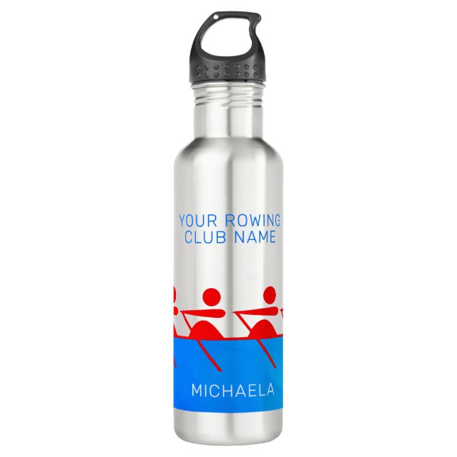 Botella De Agua Equipo de Remo Personalizado Club 4 (Anverso)