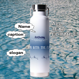Botella De Agua Equipo de reporteros de nombres y textos personali