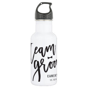 Botella De Agua Equipo Groom Script Pajarita Despedida de Soltero 