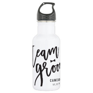 Botella De Agua Equipo Groom Script Pajarita Despedida de Soltero