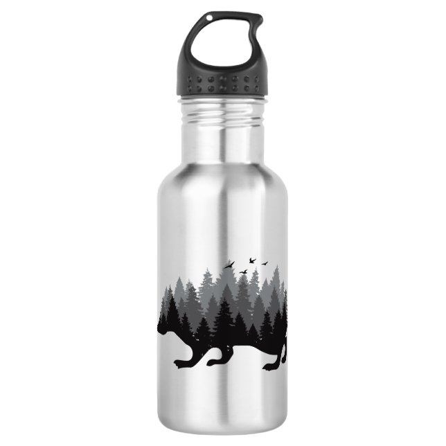 Botella De Agua Erizo - Diseño de Bosque (Anverso)