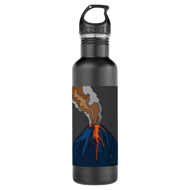 Botella De Agua Erupción volcánica erupción del volcán Lava (Anverso)