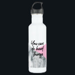 Botella De Agua Es difícil citar el mármol y el rosa<br><div class="desc">Inspire y motive con nuestra botella de agua de acero inoxidable rosa y mármol "You Can Do Hard Things". Esta botella de agua moderna y elegante es un regalo ideal para las bolsas de swag, que ofrecen funcionalidad y un potente mensaje motivacional. La botella de agua presenta un diseño contemporáneo...</div>