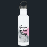 Botella De Agua Es difícil citar el mármol y el rosa<br><div class="desc">Inspire y motive con nuestra botella de agua de acero inoxidable rosa y mármol "You Can Do Hard Things". Esta botella de agua moderna y elegante es un regalo ideal para las bolsas de swag, que ofrecen funcionalidad y un potente mensaje motivacional. La botella de agua presenta un diseño contemporáneo...</div>