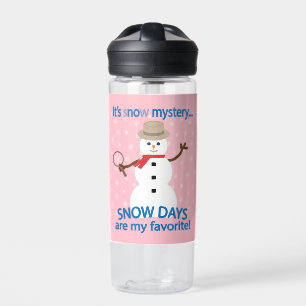 Botella De Agua Es el detective Snowman Pink