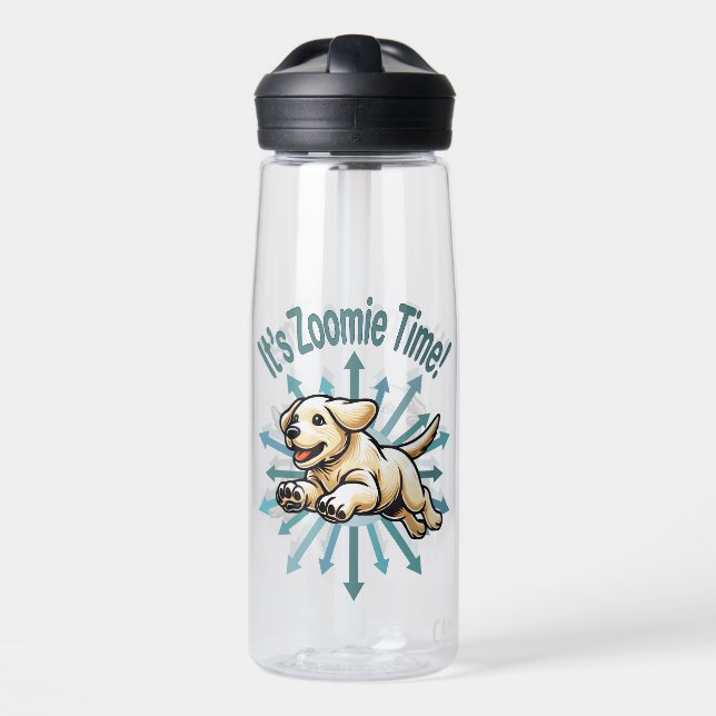 Botella De Agua Es hora de Zoomie Labrador Dorado (Delante)