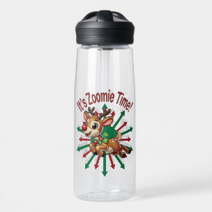 Botella De Agua ¡Es hora de Zoomie! Navidades renos