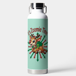Botella De Agua ¡Es hora de Zoomie! Navidades renos