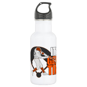 Botella De Agua Es tiempo de juego - Béisbol (Naranja)