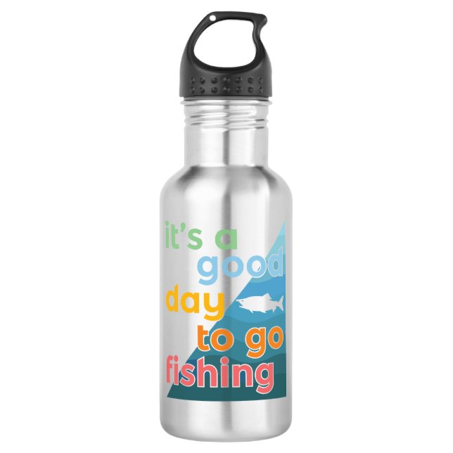 Botella De Agua Es un buen día para ir a pescar (Anverso)