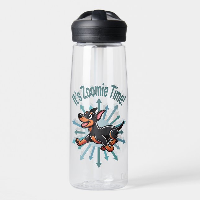 Botella De Agua Es Zoomie Time Doberman Pincher (Delante)