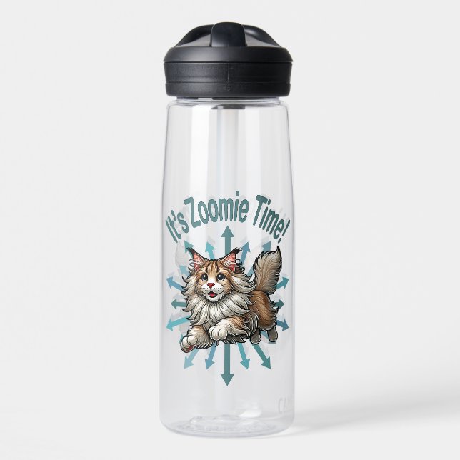 Botella De Agua Es Zoomie Time Maine Coon Cat (Delante)