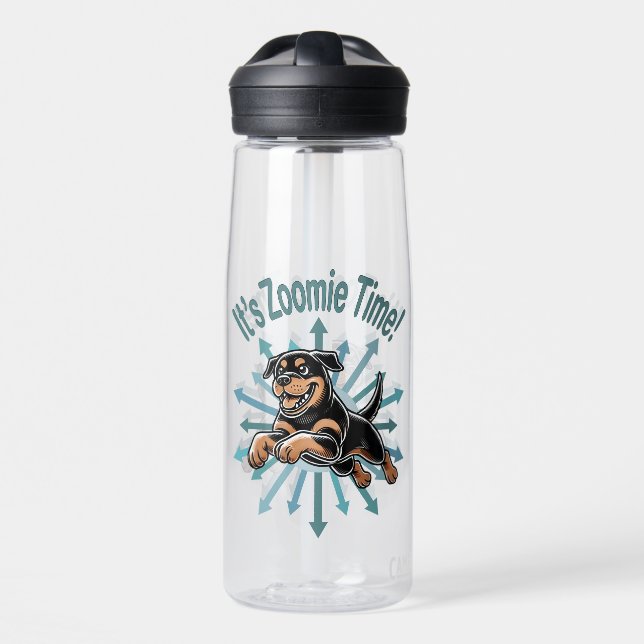 Botella De Agua Es Zoomie Time Rottweiler (Delante)