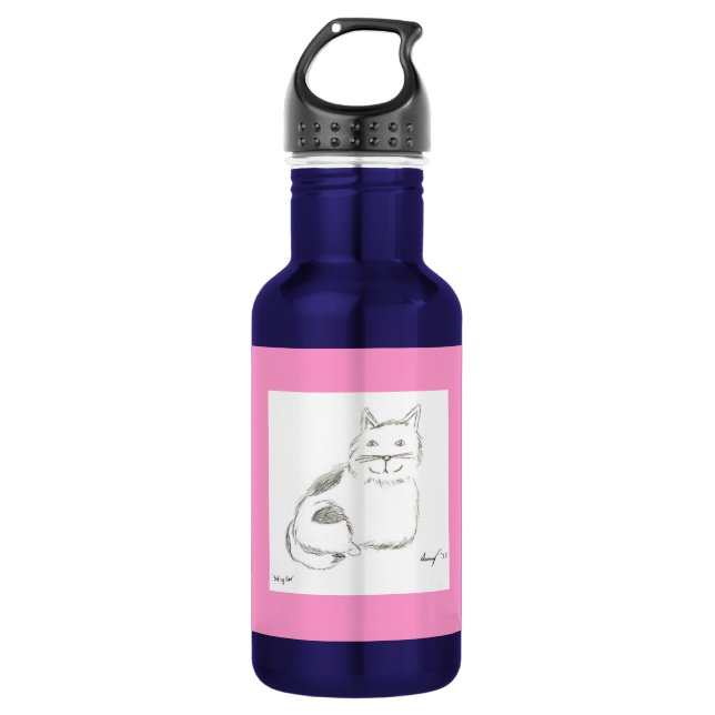 Botella De Agua Esbozo Kitty - Rosa (Anverso)