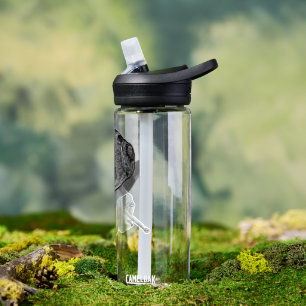 Botella De Agua Escala de grises del caracol pintado