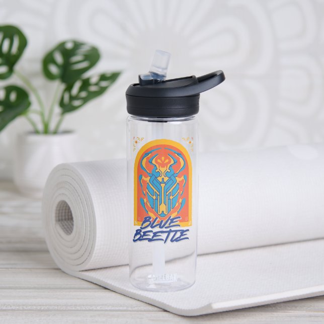 Botella De Agua Escarabajo Azul Scarab Talavera Gráfico (Yoga)