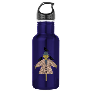 Botella De Agua Escarecrow y ravens de paja de Halloween