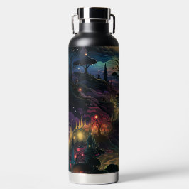 BOTELLA DE AGUA ESCENA ESPELUZNANTE DE NOCHE DE HALLOWEEN