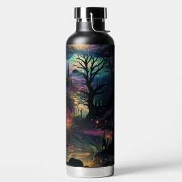 BOTELLA DE AGUA ESCENA ESPELUZNANTE DE NOCHE DE HALLOWEEN
