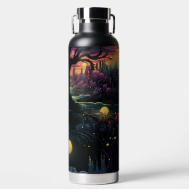 BOTELLA DE AGUA ESCENA ESPELUZNANTE DE NOCHE DE HALLOWEEN