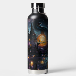 BOTELLA DE AGUA ESCENA ESPELUZNANTE DE NOCHE DE HALLOWEEN