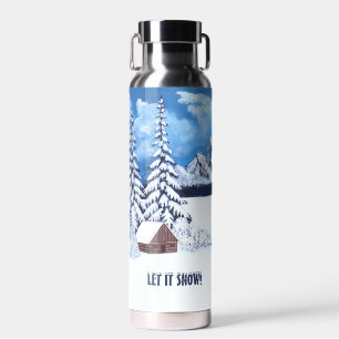 Botella De Agua Escena Maravillosa de Invierno Plateado Ais Sidney