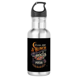 Botella De Agua Escoba de Bruja Hocus Pocus Gato Negro Caldero Mág