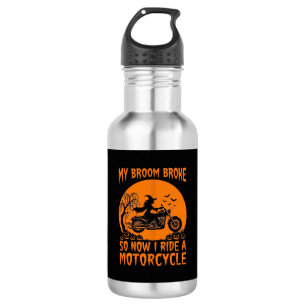 Botella De Agua Escoba Rompió Bruja De Halloween Motocicleta Murci