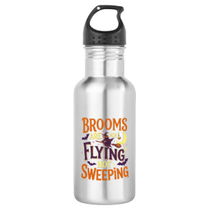 Botella De Agua Escobas volando barriendo bruja de Halloween luna