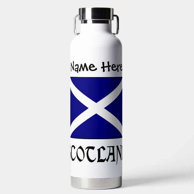 Botella De Agua Escocia y bandera escocesa personalizadas (Delantero)