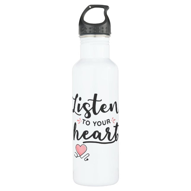 Botella De Agua Escuche su estetoscopio cardíaco (Anverso)