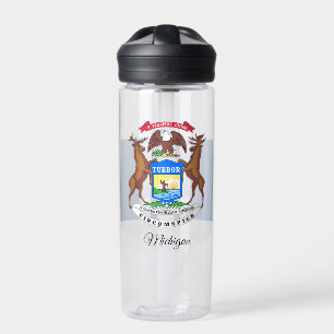 Botella De Agua Escudo de armas de Michigan, Bandera, Michigan