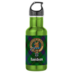 Botella De Agua Escudo de armas del Clan Davidson sobre tartán