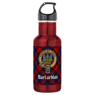 Botella De Agua Escudo de armas del Clan MacLachlan sobre Tartán