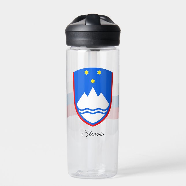 Botella De Agua Escudo de armas esloveno, Bandera, Eslovenia (Delante)