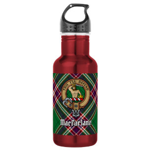 Botella De Agua Escudo de Clan MacFarlane sobre Tartán de Caza Mod
