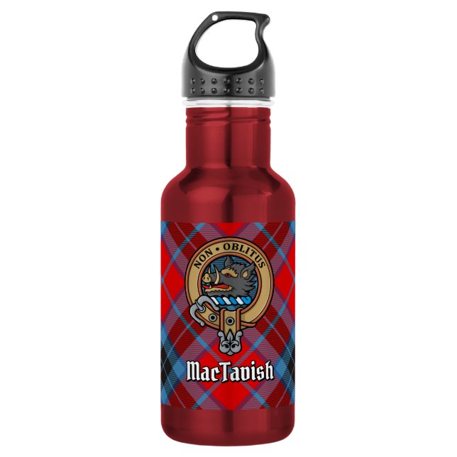 Botella De Agua Escudo de Clan MacTavish sobre Tartán (Anverso)