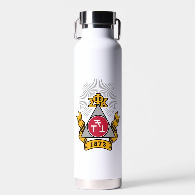 Botella De Agua Escudo de Phi Sigma Kappa (Delantero)