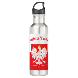Botella De Agua Escudo del águila texana polaco