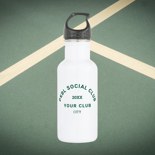 Botella De Agua Escudo del club social Pickleball del PKBL Verde (Subido por el creador)
