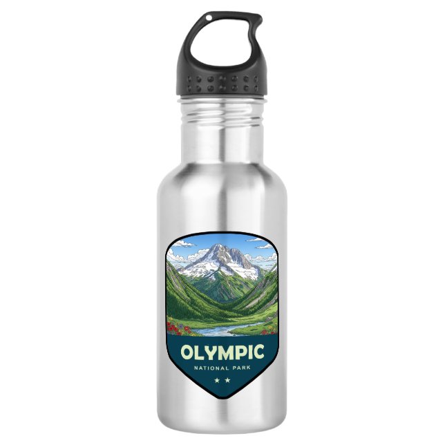 Botella De Agua Escudo del Parque Nacional Olímpico (Anverso)