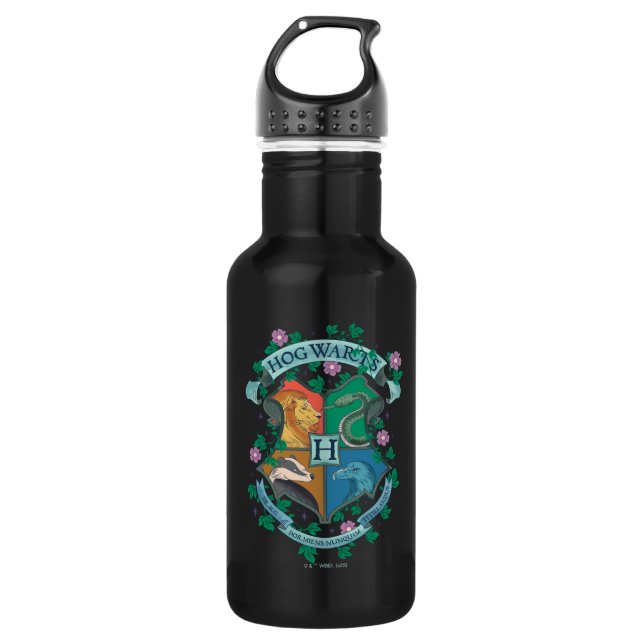 Botella De Agua ESCUDO floral HOGWARTS™ (Anverso)