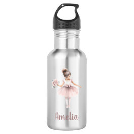 Botella De Agua Escuela de nombres personalizados Cute Ballerina